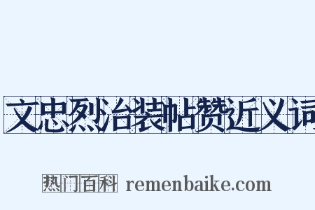 文忠烈治装帖赞近义词是什么意思的图片
